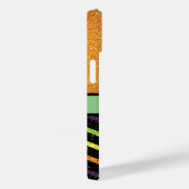 Gepersonaliseerde Sinaasappel & Zwarte Glitter Zig Case-Mate iPhone Case (Achterkant / Rechts)