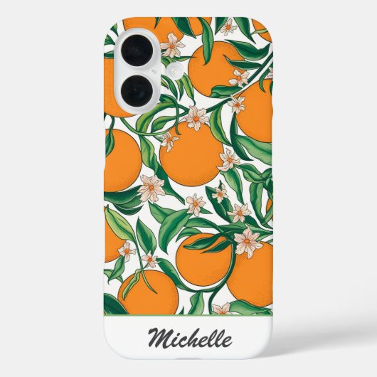Gepersonaliseerde Sinaasappels Citrusvruchten Bloe Case-Mate iPhone Case (Achterkant)