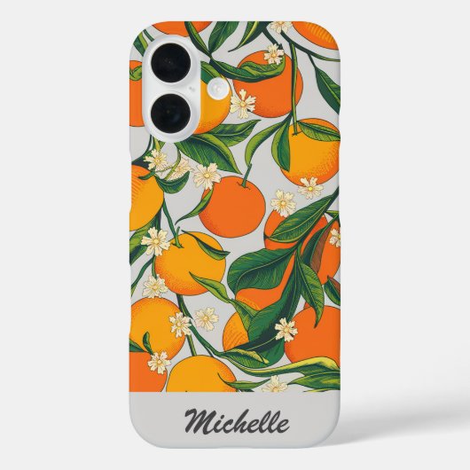 Gepersonaliseerde Sinaasappels Citrusvruchten Bloe Case-Mate iPhone Case (Achterkant)