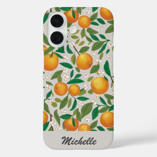 Gepersonaliseerde Sinaasappels Citrusvruchten Bloe Case-Mate iPhone Case (Achterkant)