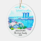 Gepersonaliseerde Singapore City Ornament, Singapo Keramisch Ornament (Links)