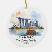 Gepersonaliseerde Singapore Ornament, Azië Keramisch Ornament (Voorkant)