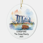 Gepersonaliseerde Singapore Ornament, Azië Keramisch Ornament (Links)