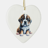 Gepersonaliseerde Sint Bernard Puppy Keramisch Ornament (Rechts)