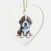 Gepersonaliseerde Sint Bernard Puppy Keramisch Ornament (Links)