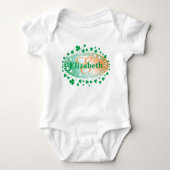 Gepersonaliseerde Sint Patrick's Day Shamrocks Romper (Voorkant)