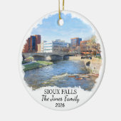 Gepersonaliseerde Sioux Falls, Aangepaste South Da Keramisch Ornament (Links)