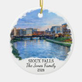 Gepersonaliseerde Sioux Falls, Aangepaste South Da Keramisch Ornament (Voorkant)