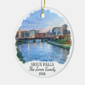 Gepersonaliseerde Sioux Falls, Aangepaste South Da Keramisch Ornament (Links)