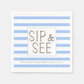 Gepersonaliseerde Sip en See Blue Baby Boy Gestree Servet (Voorkant)