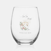 Gepersonaliseerde SIP Hoera Stemless Wijnglas Zonder Voet (Achterkant)