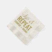 Gepersonaliseerde "Sip & Repeat" huwelijkscocktail Servetten (Hoek)