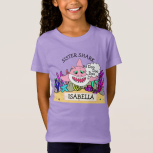 Gepersonaliseerde Sister Shark Baby's T-shirt