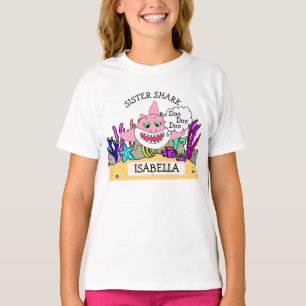 Gepersonaliseerde Sister Shark Baby's T-shirt