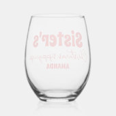 Gepersonaliseerde Sister's Christmas Sippy Cup Wijnglas Zonder Voet (Achterkant)