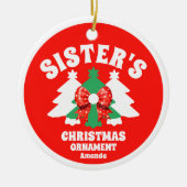 Gepersonaliseerde Sister's Foto Kerstboom Keramisch Ornament (Voorkant)