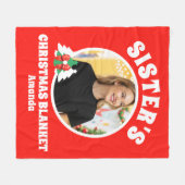 Gepersonaliseerde Sister's Foto van Kerstmis Fleece Deken (Voorkant (Horizontaal))