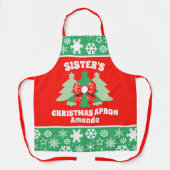 Gepersonaliseerde Sister's Kerstcadeau Schort (Voorkant)