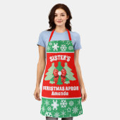 Gepersonaliseerde Sister's Kerstcadeau Schort (Gedragen)