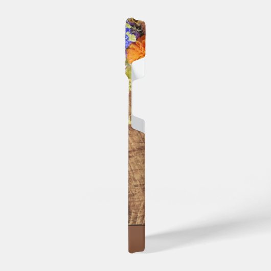 Gepersonaliseerde sjabloon bloemen en hout iPhone hoesje (Linkerkant)