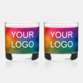 Gepersonaliseerde Sjabloon Business Company Logo B Whisky Glas (Achterkant)