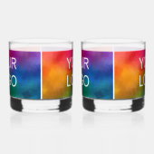 Gepersonaliseerde Sjabloon Business Company Logo B Whisky Glas (Links)