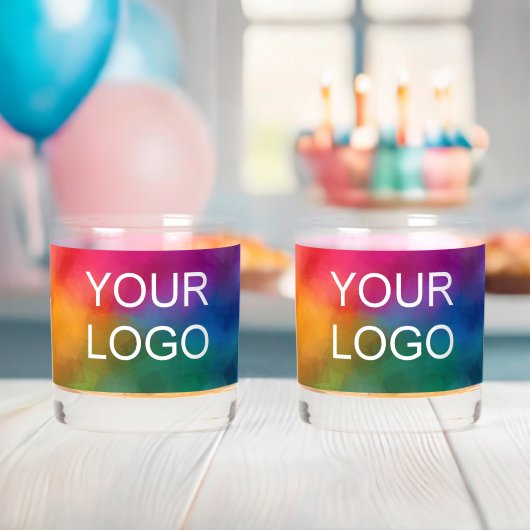 Gepersonaliseerde Sjabloon Business Company Logo B Whisky Glas (Insitu (Baby Shower))