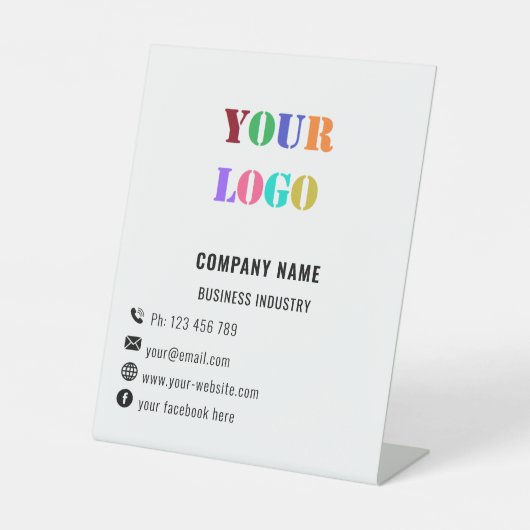 Gepersonaliseerde Sjabloon van uw zakelijke voetst Reclamebord Met Voetstuk (Voorkant)