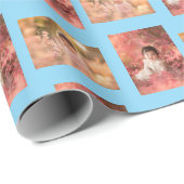 Gepersonaliseerde sjabloon voor 2 foto's van het k cadeaupapier (Rol Hoek)