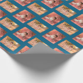 Gepersonaliseerde sjabloon voor 2 foto's van het k cadeaupapier (Hoek)