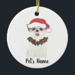 Gepersonaliseerde sjiitische Tzu (bruin en wit) Keramisch Ornament<br><div class="desc">Maak de mooie lijst dit jaar met een versiering van je favoriete tzu elf!</div>