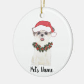 Gepersonaliseerde sjiitische Tzu (bruin en wit) Keramisch Ornament (Links)