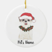Gepersonaliseerde sjiitische Tzu (bruin en wit) Keramisch Ornament (Achterkant)