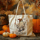 Gepersonaliseerde Skateboard Ghost Trick or treat  Tote Bag