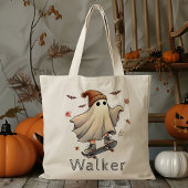 Gepersonaliseerde Skateboard Ghost Trick or treat  Tote Bag