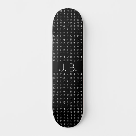 Gepersonaliseerde Skateboard met Monogram & Runic  (Voorkant)