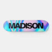 Gepersonaliseerde Skateboard Name Black Holographi (Horizontaal)