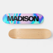 Gepersonaliseerde Skateboard Name Black Holographi (Horizontaal)