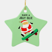 Gepersonaliseerde skateboarden kerstvakantie cadea keramisch ornament (Voorkant)