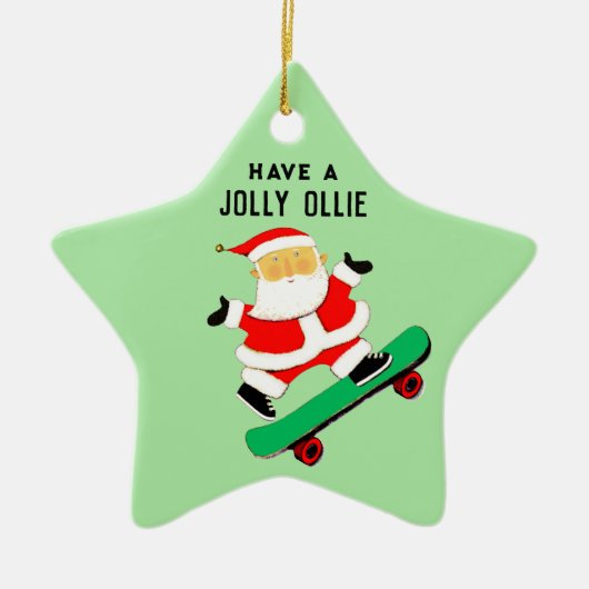 Gepersonaliseerde skateboarden kerstvakantie cadea keramisch ornament (Voorkant)
