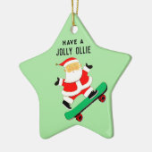 Gepersonaliseerde skateboarden kerstvakantie cadea keramisch ornament (Links)