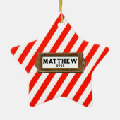 Gepersonaliseerde skateboarden kerstvakantie cadea keramisch ornament (Achterkant)