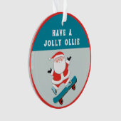 Gepersonaliseerde Skateboarder Holiday Gift Orname Ornament (voorkant)