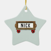Gepersonaliseerde Skateboarder Keepomwille Keramisch Ornament (Achterkant)