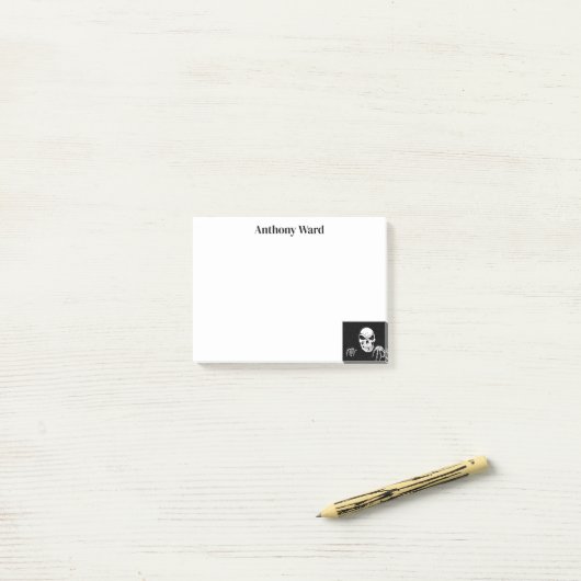 Gepersonaliseerde Skelet Spooky Post-it Notes (Op bureau)