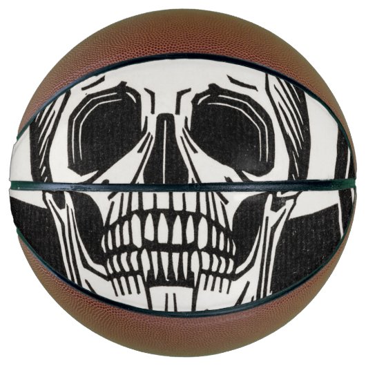 Gepersonaliseerde Skeleton Birthday Halloween Part Basketbal (Voorkant)