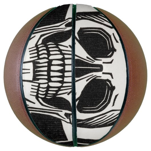 Gepersonaliseerde Skeleton Birthday Halloween Part Basketbal (Verticaal)