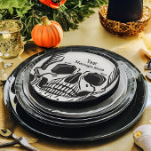 Gepersonaliseerde Skeleton Birthday Halloween Part Papieren Bordje