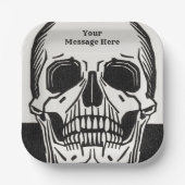 Gepersonaliseerde Skeleton Birthday Halloween Part Papieren Bordje (Voorkant)