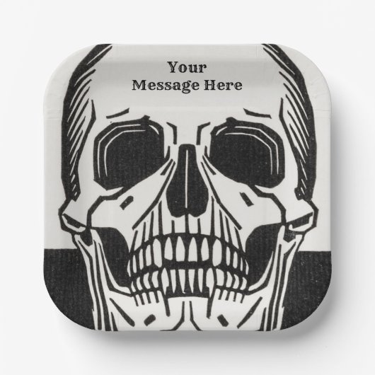 Gepersonaliseerde Skeleton Birthday Halloween Part Papieren Bordje (Voorkant)